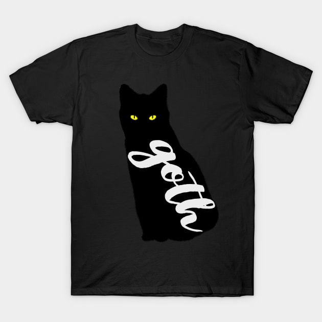 Goth Cat Illustration #2 T-Shirt by DankFutura